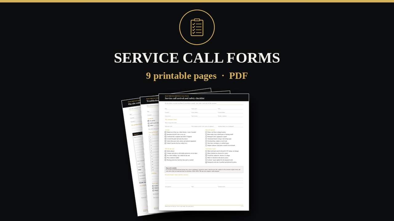 Electrician Service Call Pack cover