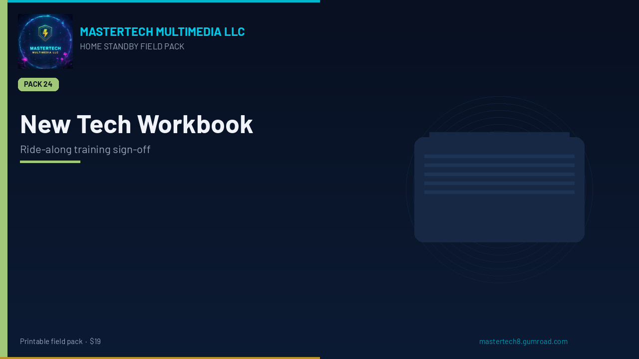Home Standby Training Workbook for New Team Members cover