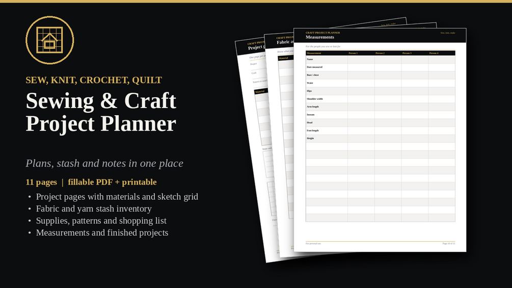 Sewing & Craft Project Planner cover