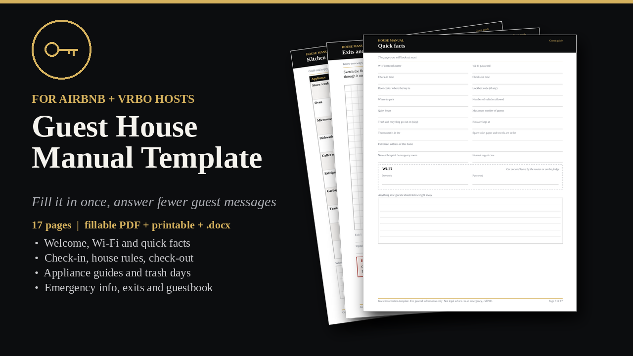 Short-Term Rental Host House Manual cover