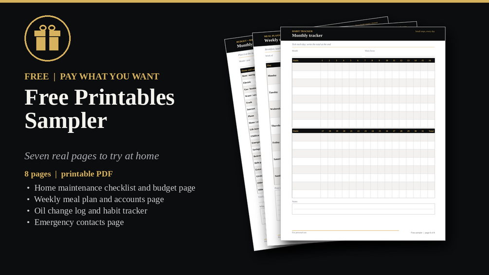 Free Printables Sampler cover