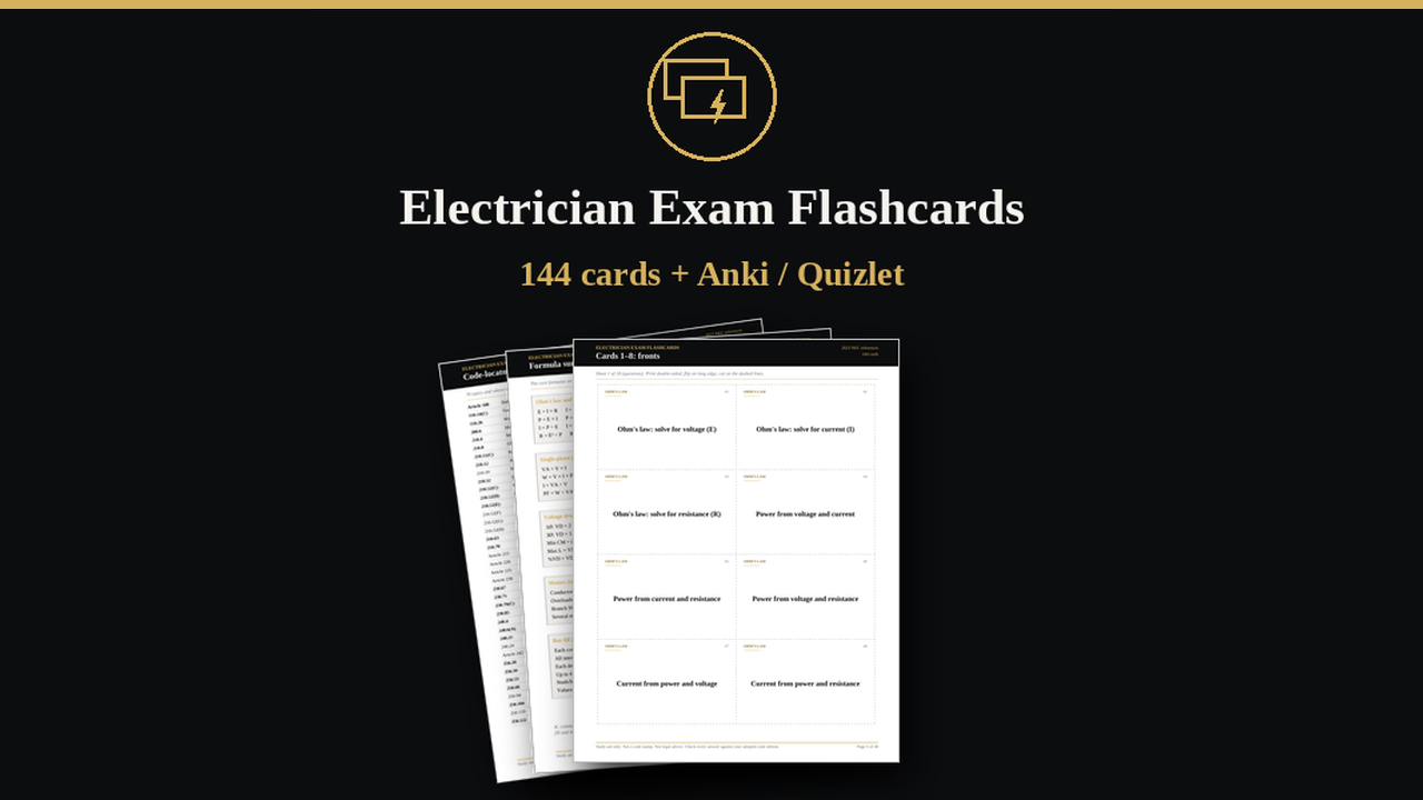 Electrician Exam Flashcards cover
