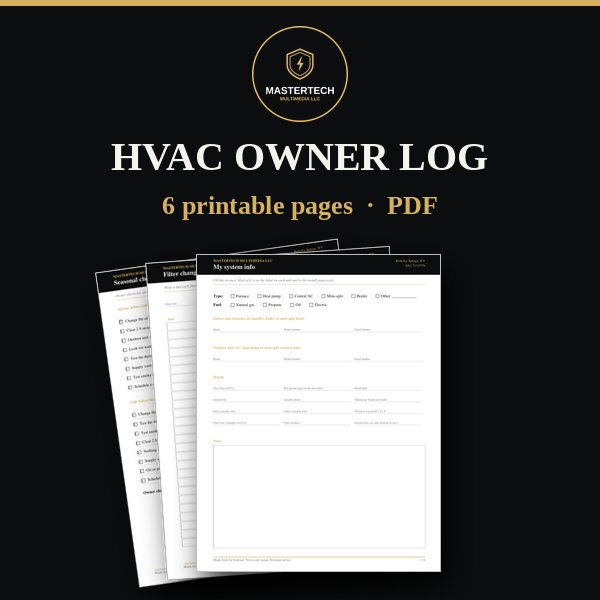 HVAC Owner Log cover