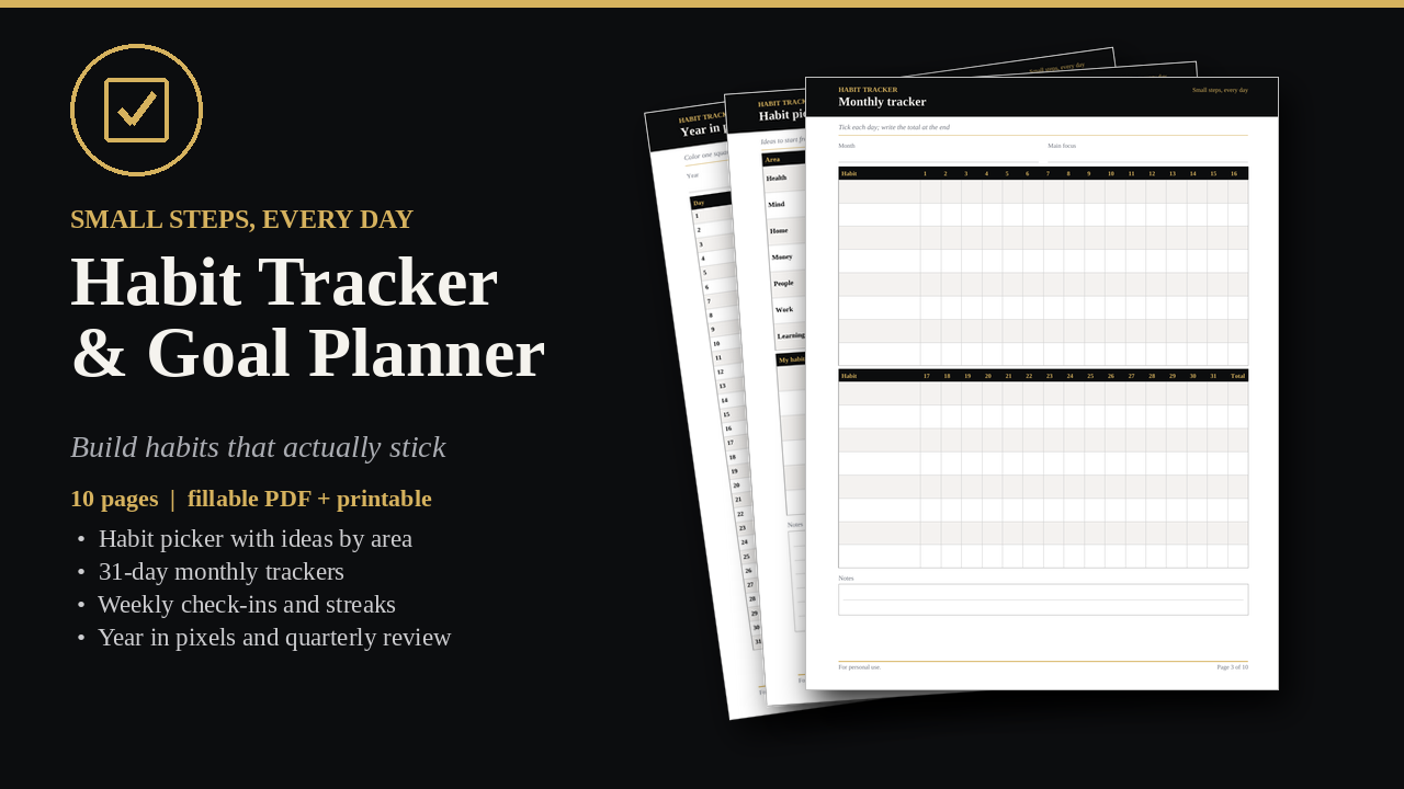 Habit Tracker & Goal Planner cover