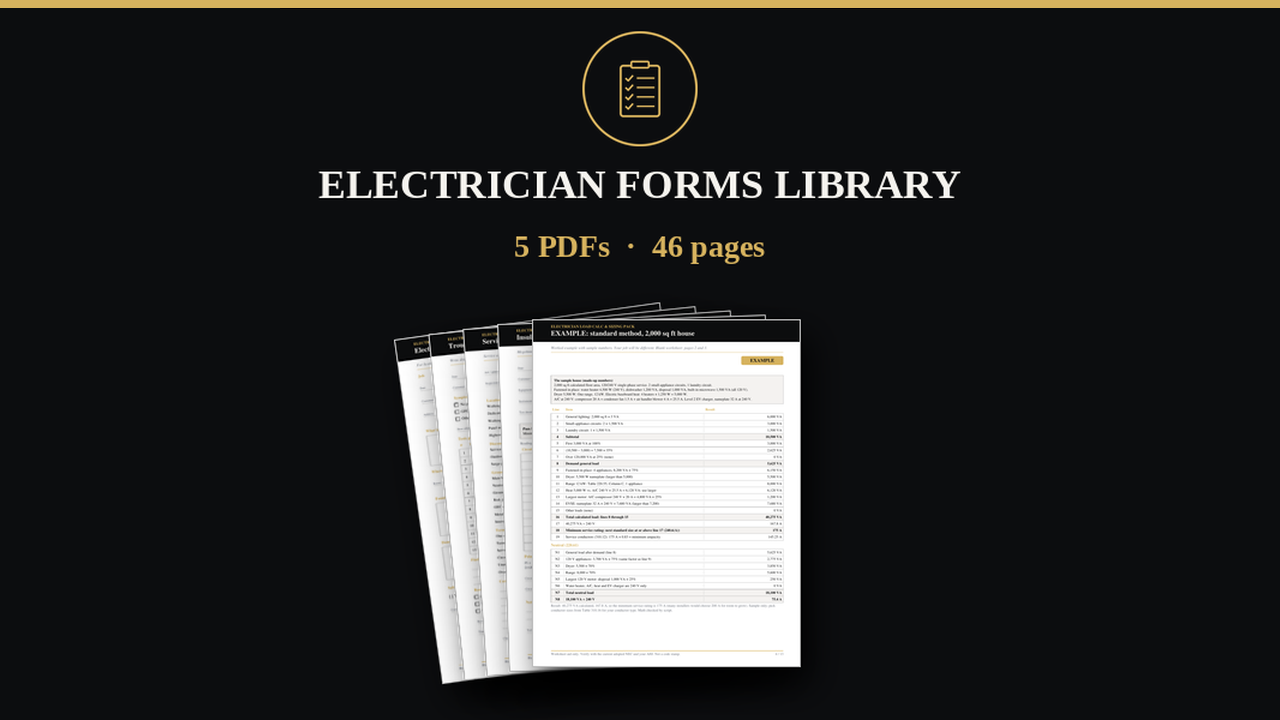 Electrician Forms Library bundle cover