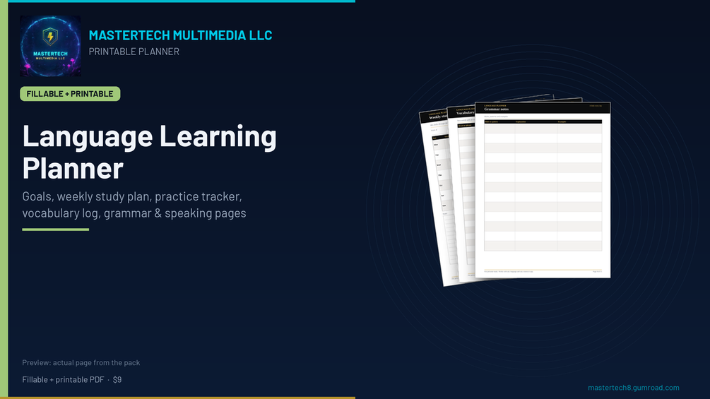Language Learning Planner cover