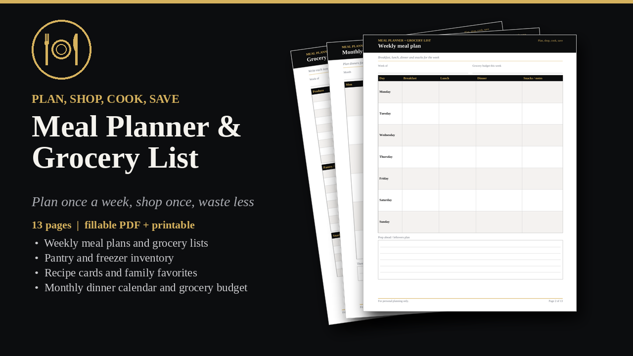 Meal Planner & Grocery List cover