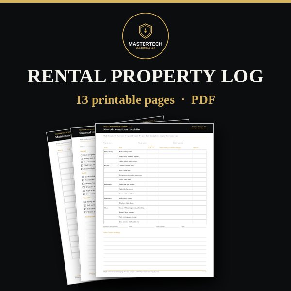Rental Property Maintenance Log cover