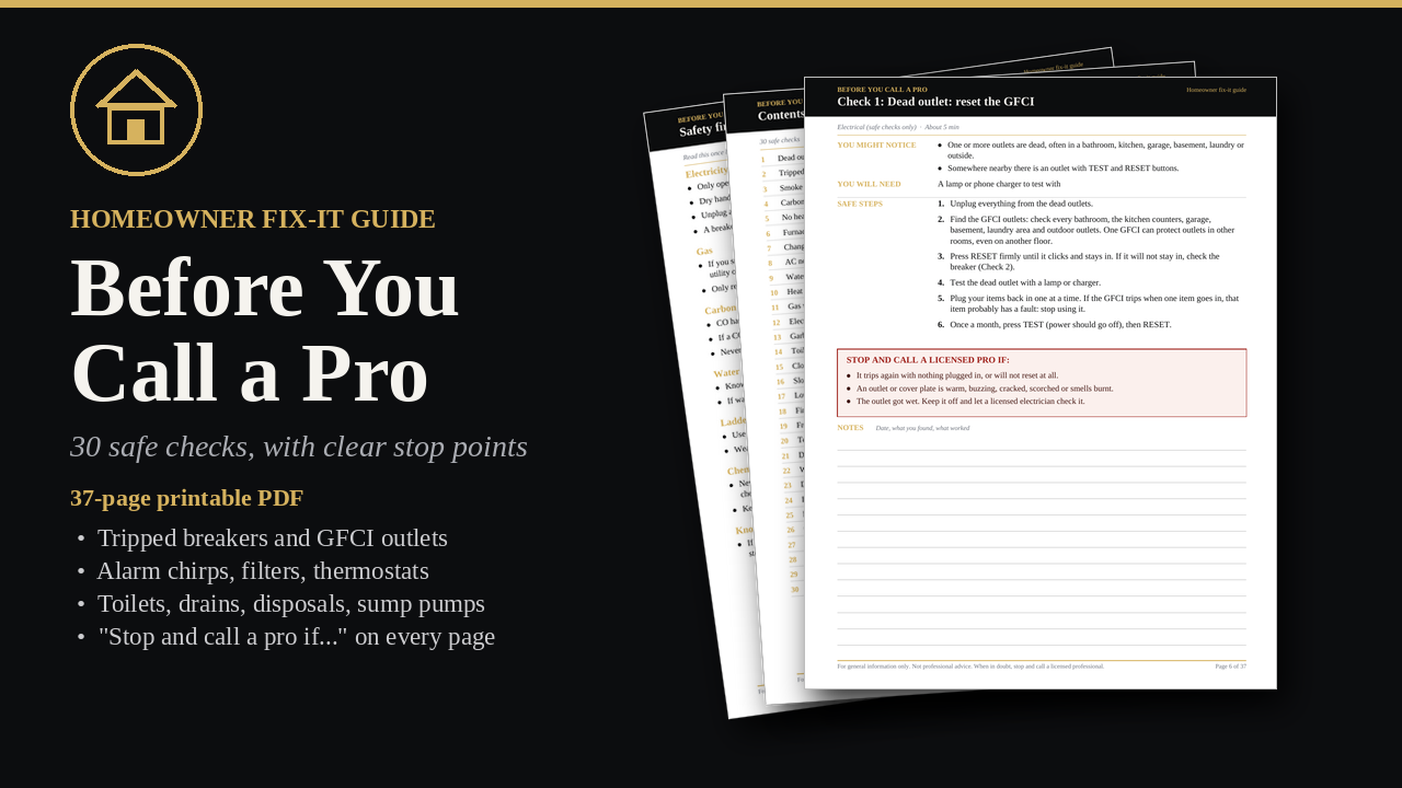 Before You Call a Pro guide cover