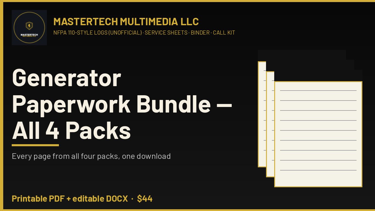 Generator Paperwork Bundle cover