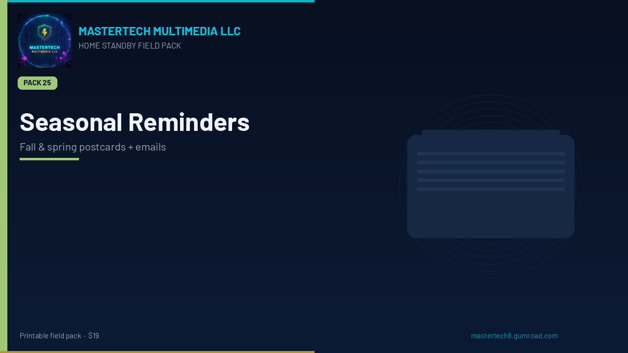 Home Standby Seasonal Homeowner Reminders (Fall & Spring) cover