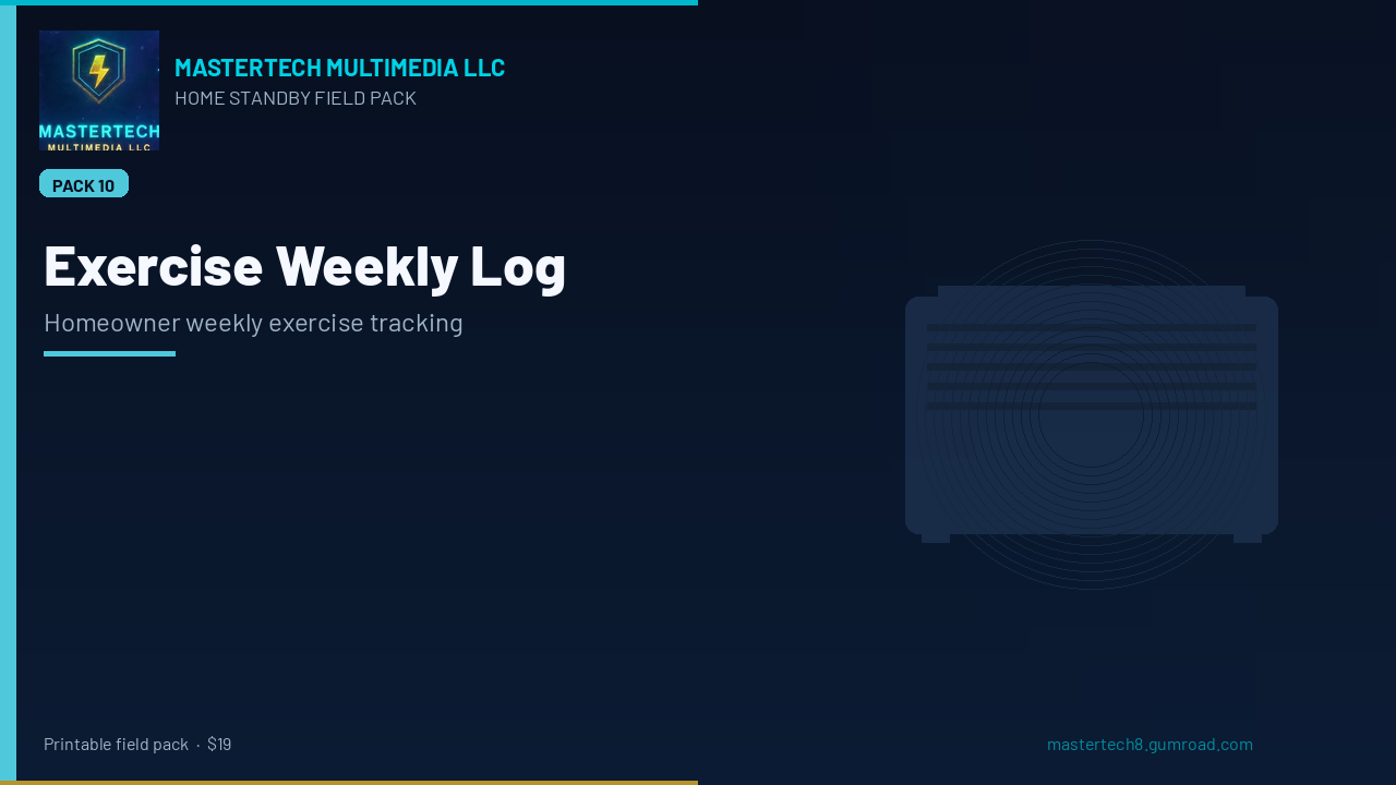 Home Standby Exercise / Weekly Test Log Pack (12-Month) cover