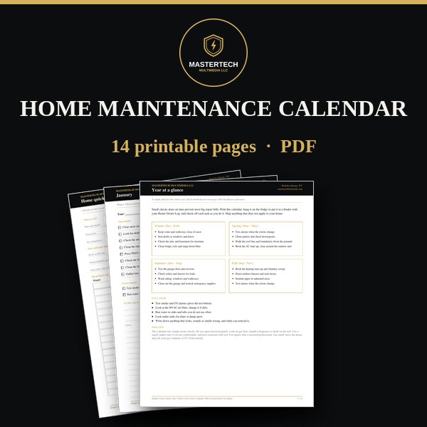 Home Maintenance Calendar cover
