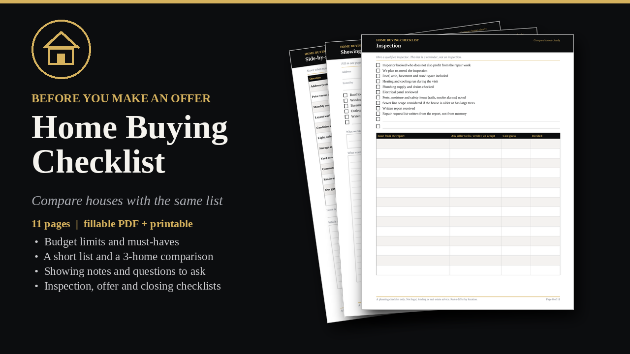 Home Buying Checklist cover