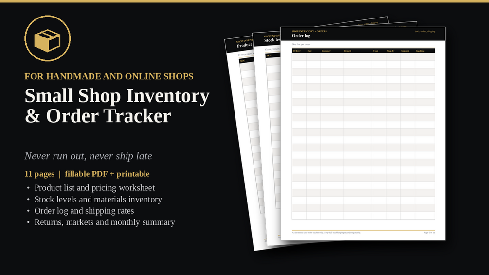 Small Shop Inventory & Order Tracker cover