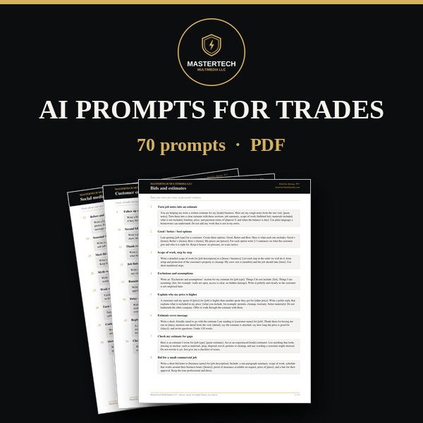 AI Prompts for Tradesmen cover