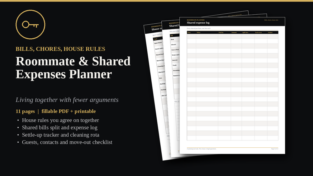 Roommate & Shared Expenses Planner cover