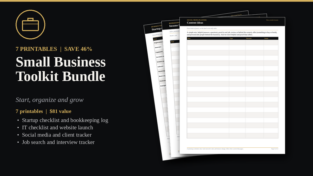 Small Business Toolkit Bundle cover