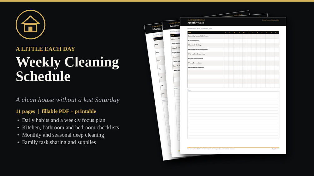 Weekly Cleaning Schedule cover