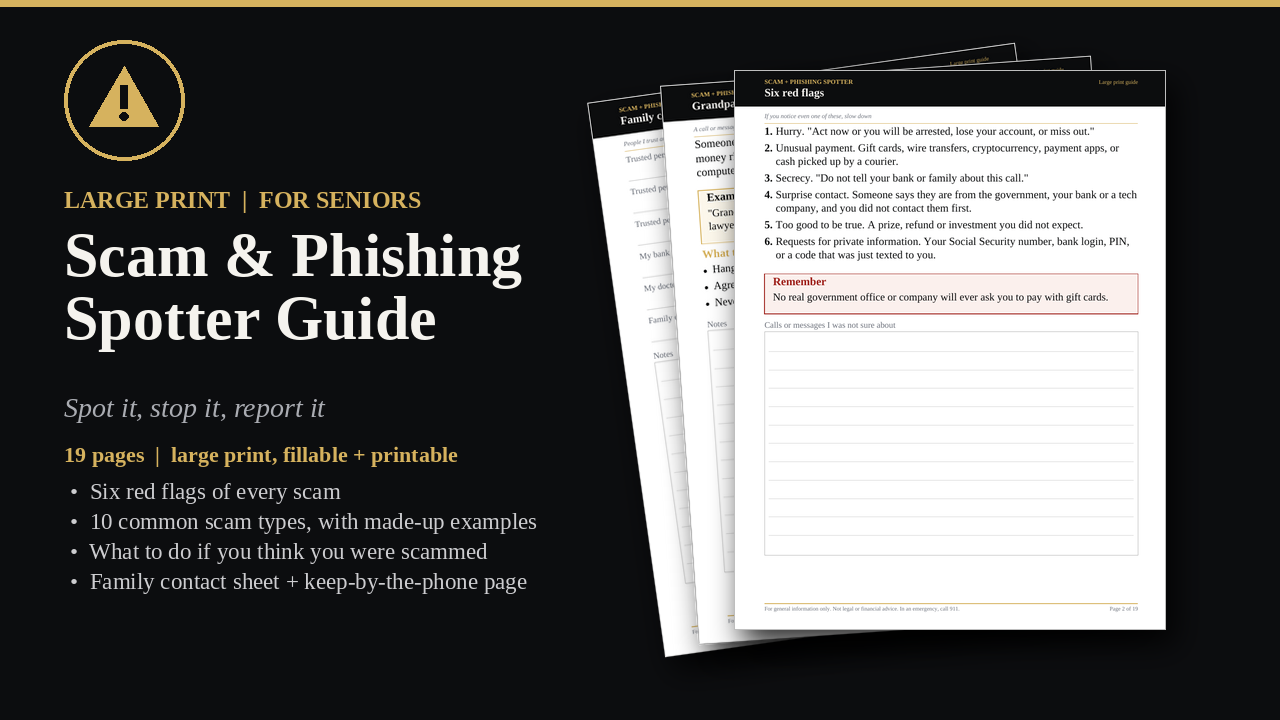 Scam & Phishing Spotter Guide cover