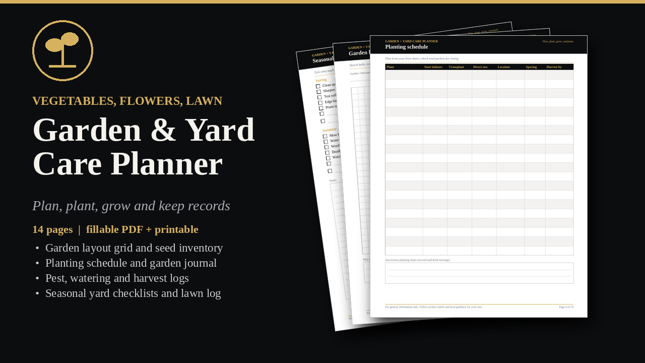 Garden & Yard Care Planner cover