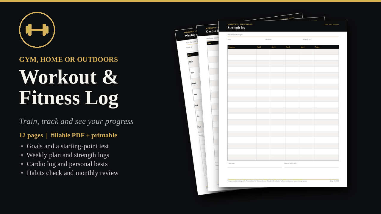 Workout & Fitness Log cover