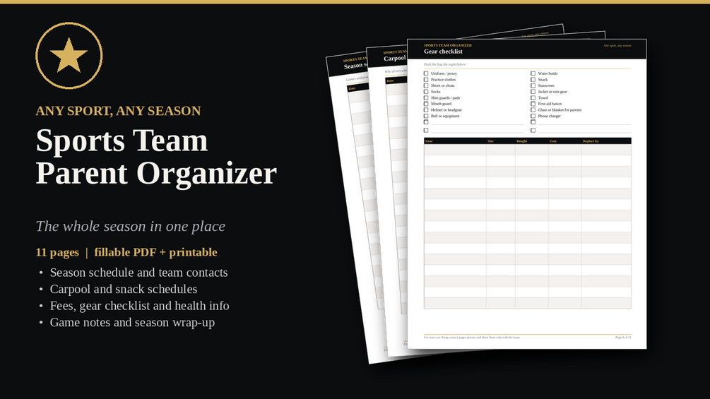 Sports Team Parent Organizer cover