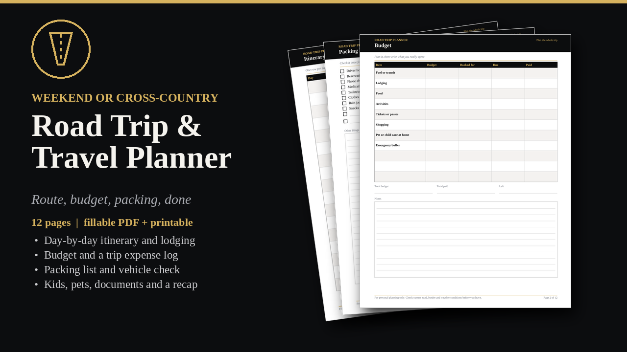 Road Trip & Travel Planner cover