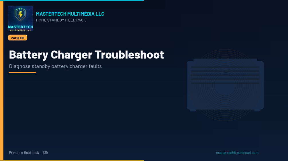 Home Standby Battery & Charger Troubleshooting Pack cover