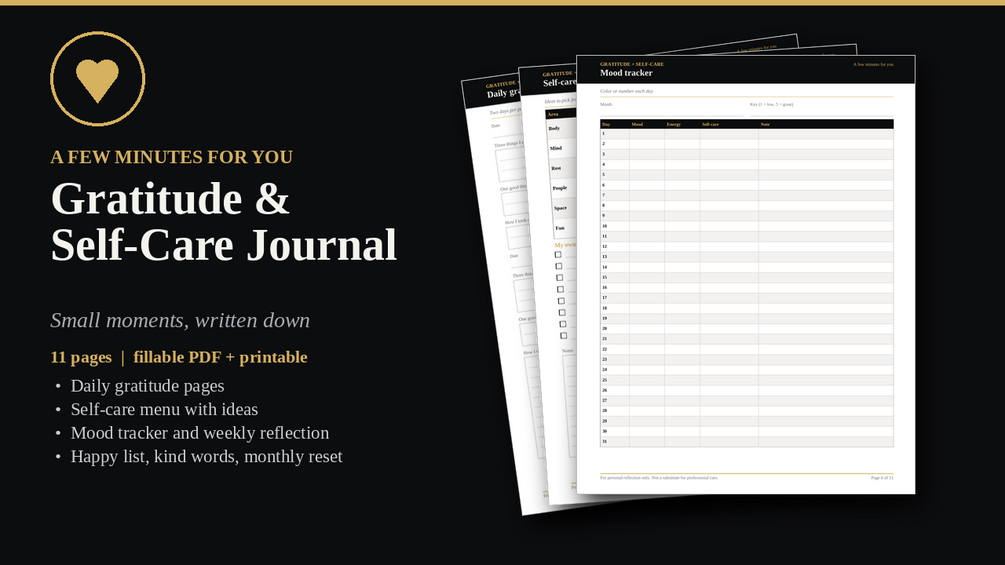 Gratitude & Self-Care Journal cover
