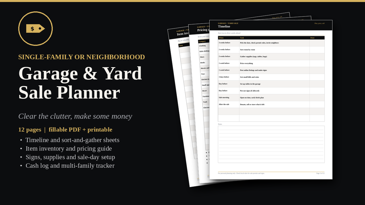 Garage & Yard Sale Planner cover
