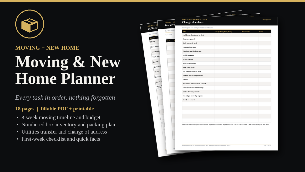 Moving & New Home Planner cover